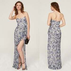 Katie May Baby Cakes Blue Grey sweetheart neck Gown sz M